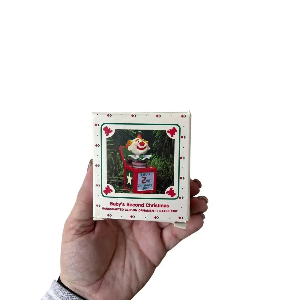 Vintage 1987 Hallmark Baby's Second Christmas Ornament Hand Crafted‎ in Box.
